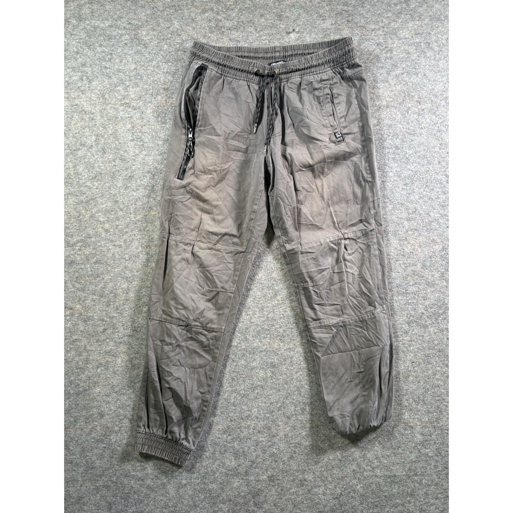 Ecko Unltd Sweatpants Men's Large Gray Rhino Logo Joggers Distressed Stained